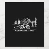 マウンテントレイルバイク – サイクリスト自転車 ワインラベル (シングルラベル)