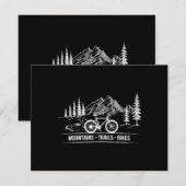 マウンテントレイルバイク – サイクリスト自転車 招待状 (正面/裏面)