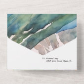 マウンテンドリーミーウォーターカラー結婚グリッターズB オールインワン招待状 (裏面)