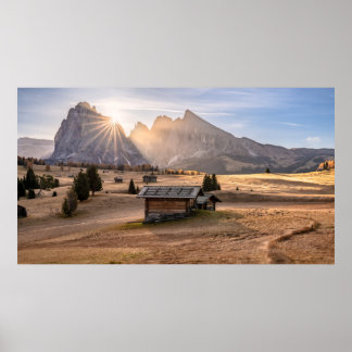 マウンテンドロマイトアルプス南チロル/イタリア ポスター