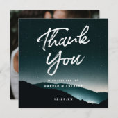 マウンテンナイトダークスターライトスカイ結婚ズスクエア サンキューカード (正面/裏面)