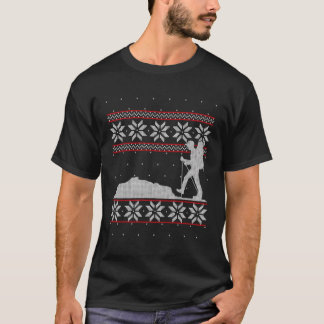 マウンテンハイキングハイカーカンパー醜いクリスマスススススススウィート Tシャツ