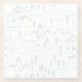 マウンテンハイキングパターン ガラスコースター (裏面)