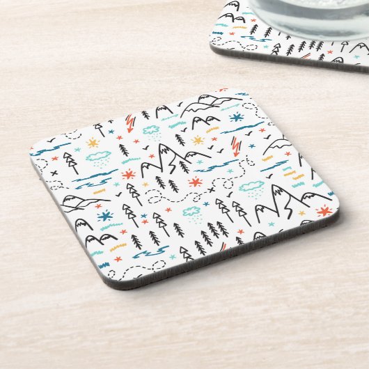 マウンテンハイキングパターン コースター (左側)