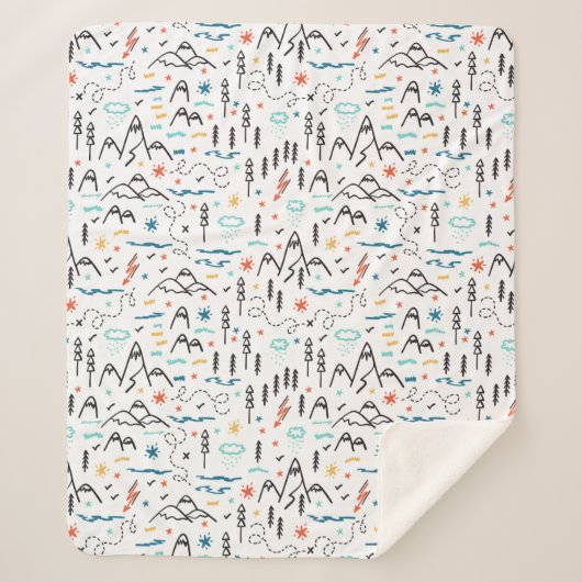 マウンテンハイキングパターン シェルパブランケット (正面)
