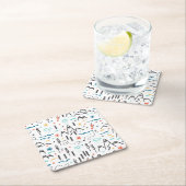 マウンテンハイキングパターン スクエアペーパーコースター (インサイチュ)