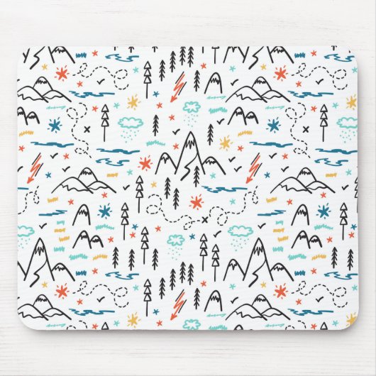 マウンテンハイキングパターン マウスパッド (正面)