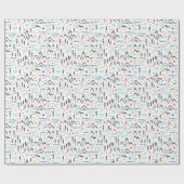 マウンテンハイキングパターン ラッピングペーパー (フラット)