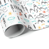 マウンテンハイキングパターン ラッピングペーパー (ロールコーナー)