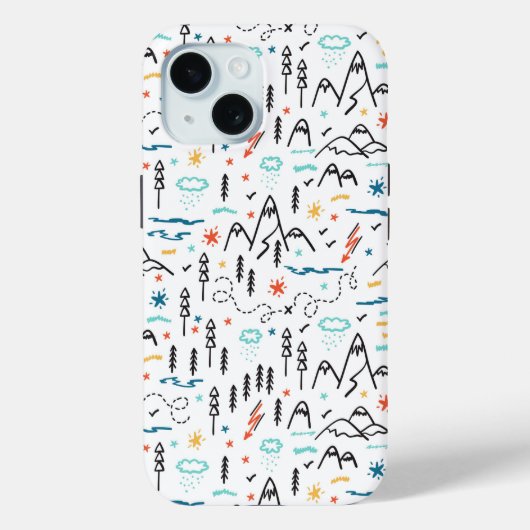 マウンテンハイキングパターン Case-Mate iPhoneケース (裏面)