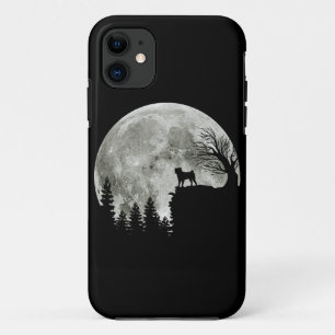 マウンテンハロウィン不気味ムーン上のパグスタンド iPhone 11 ケース