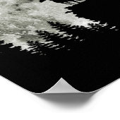 マウンテンハロウィン不気味ムーン上の馬立ち ポスター (角)