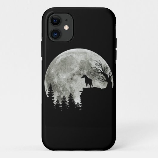 マウンテンハロウィン不気味ムーン上の馬立ち Case-Mate iPhoneケース (裏面)