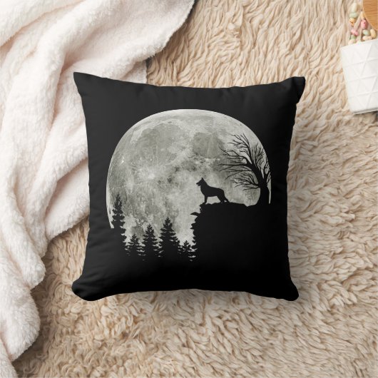 マウンテンハロウィーンに立つドイツの羊飼い クッション (ブランケット)