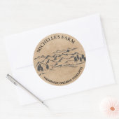 マウンテンハンドメイドファーム素朴ヴィンテージパインツリーブ ラウンドシール (封筒)