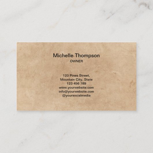 マウンテンハンドメイドファーム素朴ヴィンテージパインツリーブ 名刺 (裏面)