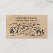 マウンテンハンドメイドファーム素朴ヴィンテージパインツリーブ 名刺 (正面)
