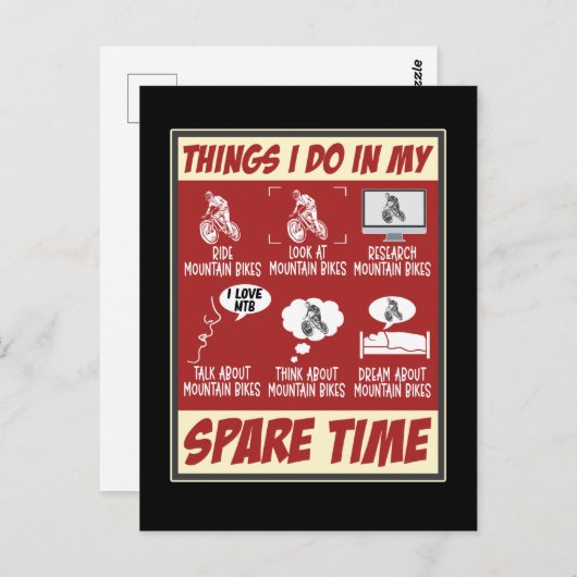 マウンテンバイおもしろいクMTBユーモアサイクリング ポストカード (正面/裏面)