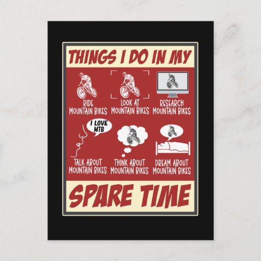 マウンテンバイおもしろいクMTBユーモアサイクリング ポストカード (正面)