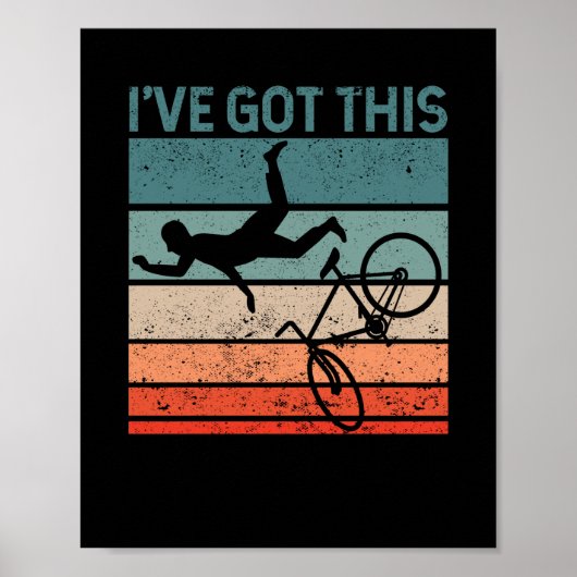 マウンテンバイクおもしろいラバーMTBダウンヒルバイクもしくは自転車に乗る人 ポスター (正面)