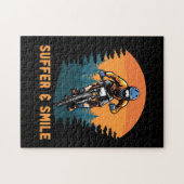 マウンテンバイクが苦しみスマイル ジグソーパズル (横)