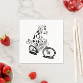 マウンテンバイクに乗った牛 スタンダードカクテルナプキン (インサイチュ)