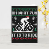 マウンテンバイクに乗るなんて最高に楽しいぞ！バイク好きのクリス カード (黄色い花)