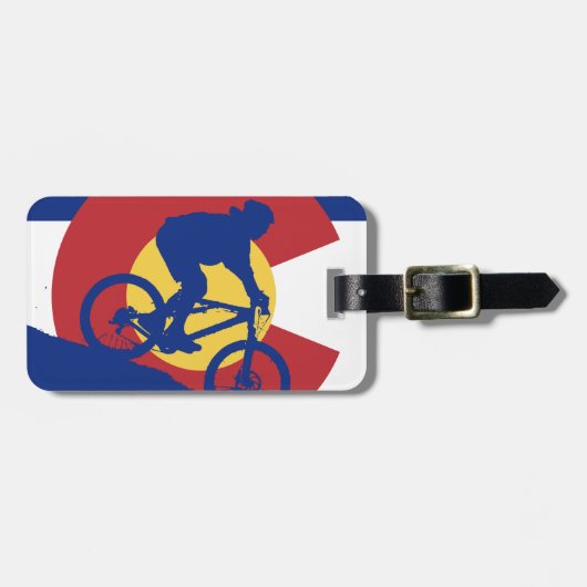 マウンテンバイクのコロラド州の旗 ラゲッジタグ (正面横)