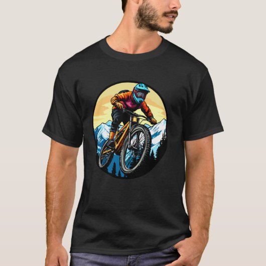 マウンテンバイクのサイクリスト Tシャツ (正面)