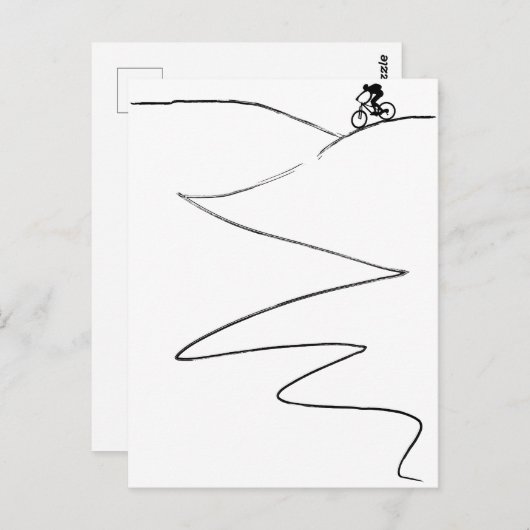 マウンテンバイクのサイクリングの恋人のサイクリストの郵便はがき ポストカード (正面/裏面)