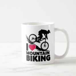 マウンテンバイクのシルエットデザインを愛す コーヒーマグカップ