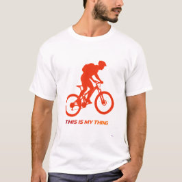 マウンテンバイクのシルエット アクション ライフスタイル デザイン Tシャツ