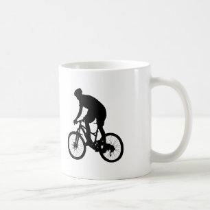 マウンテンバイクのシルエット-背景色を選択 コーヒーマグカップ
