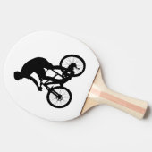 マウンテンバイクのシルエット-背景色を選択 卓球ラケット (横)