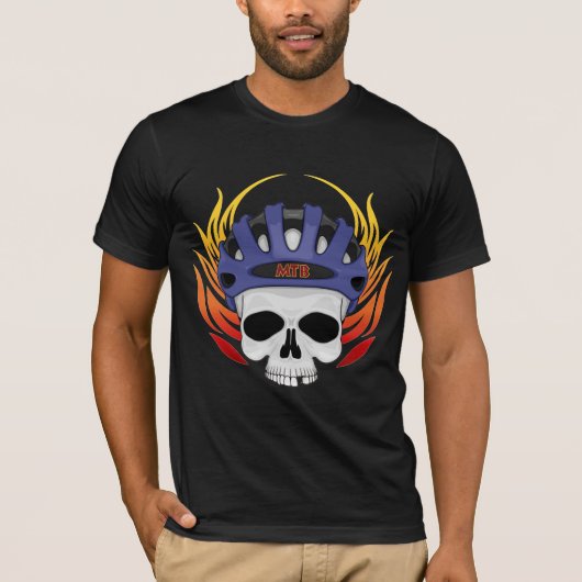 マウンテンバイクのスカルのTシャツ Tシャツ (正面)