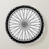 マウンテンバイクの車輪-黒 ラウンドクッション (裏面)