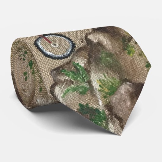 マウンテンバイクもしくは自転車に乗る人ブラウンタイ絵画プリント ネクタイ (ロール)