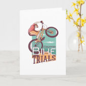 マウンテンバイクもしくは自転車に乗る人 カード (黄色い花)