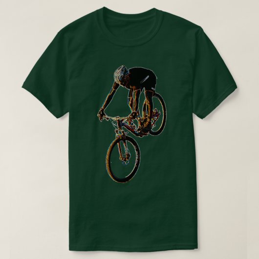 マウンテンバイクもしくは自転車に乗る人 Tシャツ (デザイン正面)