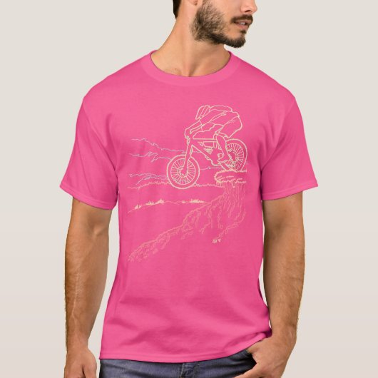 マウンテンバイクもしくは自転車に乗る人 Tシャツ (正面)