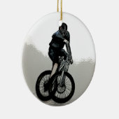 マウンテンバイクもしくは自転車に乗る人MTB BMXサイクリスト セラミックオーナメント (右)