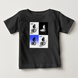 マウンテンバイクもしくは自転車に乗る人MTB BMXサイクリスト ベビーTシャツ
