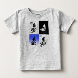 マウンテンバイクもしくは自転車に乗る人MTB BMXサイクリスト ベビーTシャツ