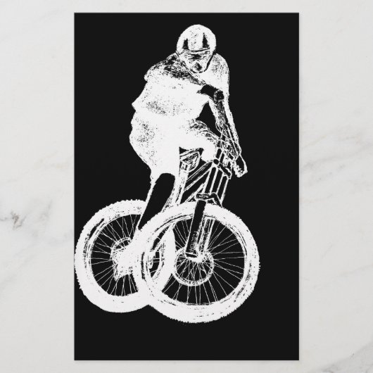 マウンテンバイクもしくは自転車に乗る人MTB BMXサイクリスト 便箋 (正面)