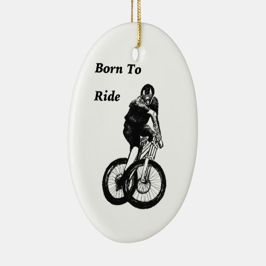 マウンテンバイクもしくは自転車に乗る人MTB BMXサイクリストCYCLO cross セラミックオーナメント (右)