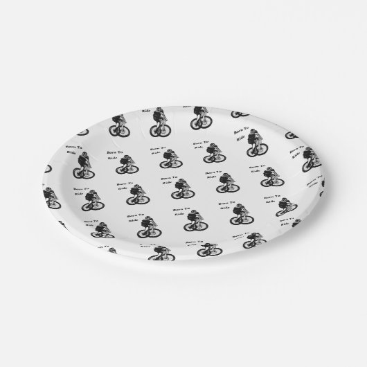 マウンテンバイクもしくは自転車に乗る人MTB BMXサイクリストCYCLO cross ペーパープレート (アングル)