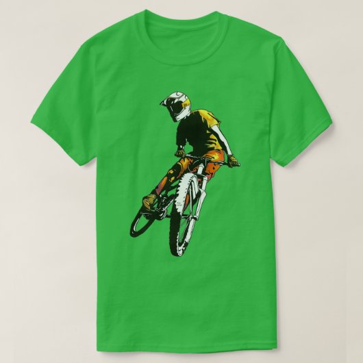 マウンテンバイクもしくは自転車に乗る人v tシャツ (デザイン正面)