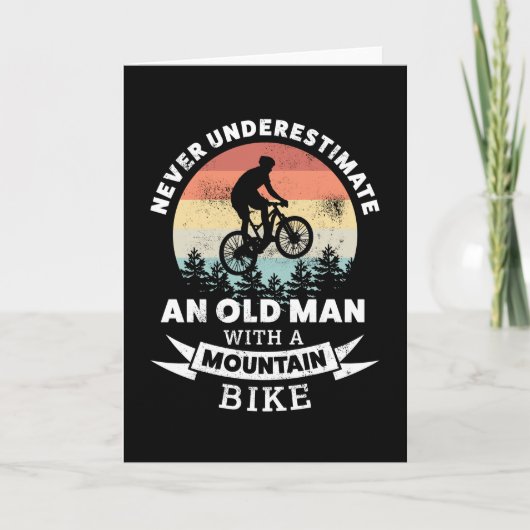 マウンテンバイクを持つ老人 – MTB Gift カード (正面)