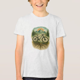 マウンテンバイクアート自然愛好家とトレイルライダー トライブレンドTシャツ