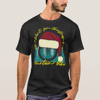 マウンテンバイクウィッシュクリスマスクロスカントリーサイクリング Tシャツ